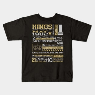 37th Birthday Gifts - Kings Born In May 1982 Kids T-Shirt